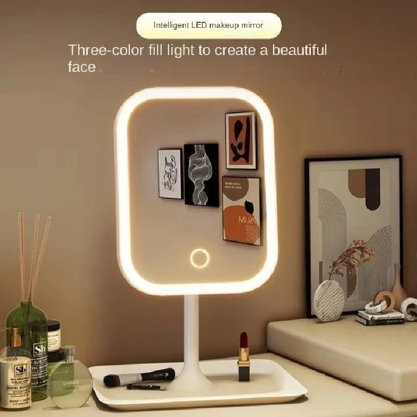 Illuminated Desktop Makeup Mirror