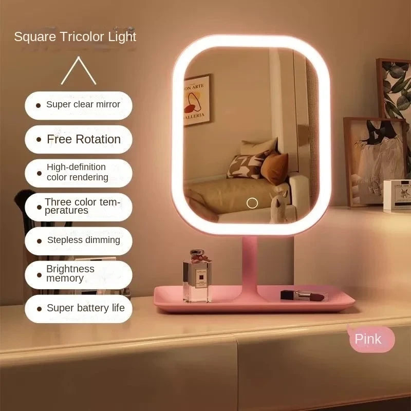 Illuminated Desktop Makeup Mirror